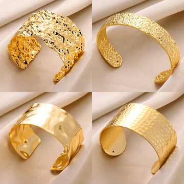 Classic Gold Color Wrinkle Bracelet